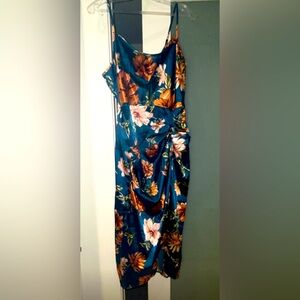 Floral print, satin cami summer dress